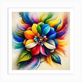 Colorful Flower Painting 1 Art Print