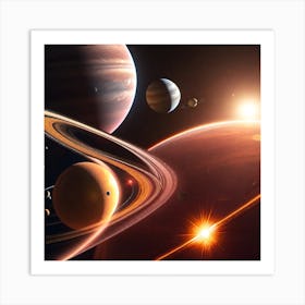 Saturn In Space Art Print