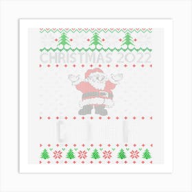 Funny Matching Ugly Christmas Personalized Name Cook Art Print