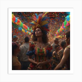 Woman In A Colorful Costume 3 Art Print