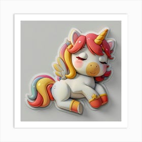 Unicorn Laying Down Art Print