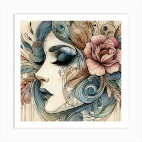 Woman'S Face 13 Art Print