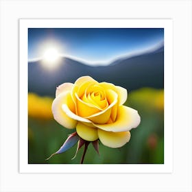 Yellow Rose Art Print