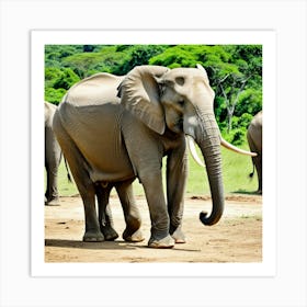 Elephants In The Wild 6 Art Print