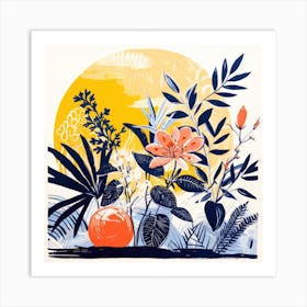 Oranges And Flowers 1 Art Print