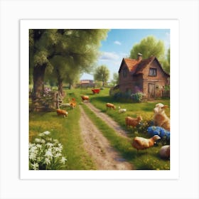 Farm Scene Art Print