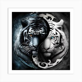 Ying Yang Tigers Art Print