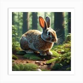 Rabbit In The Forest 91 Art Print