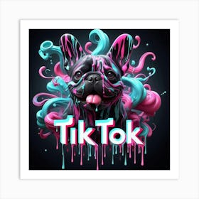 Frenchie Tik Tok Logo Art Print