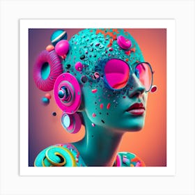 Mutti Adry Esme Vibrant 3d Render Conceptual 2 Art Print