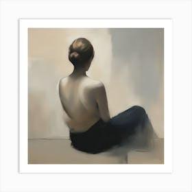 Woman Thinking Back View Art Print