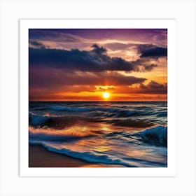 Sunset At The Beach 211 Art Print