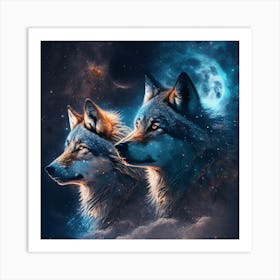 Two Wolves 1 Art Print