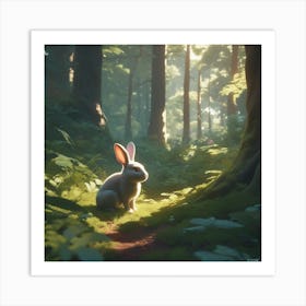 Rabbit In The Woods 62 Art Print