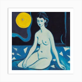 Nude With Moon Art Print