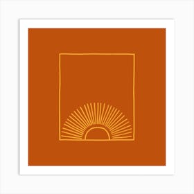 Caramel Minimal Sun Art Print