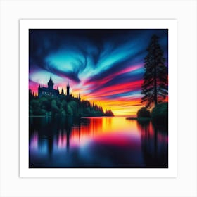 Harry Potter Castle At Sunset Art Print