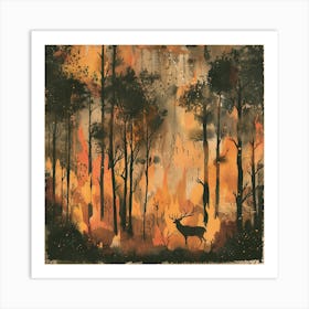 Deer In The Forest 20 Art Print