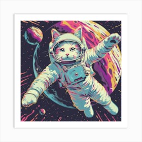 Cat In Space 6 Art Print