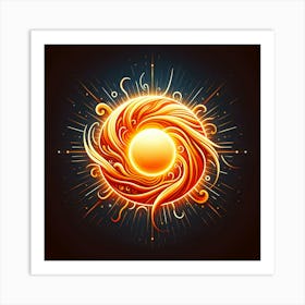 Fiery Sun Art Print