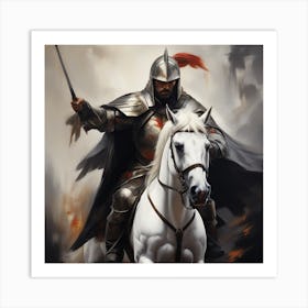 Knight On Horseback 3 Art Print