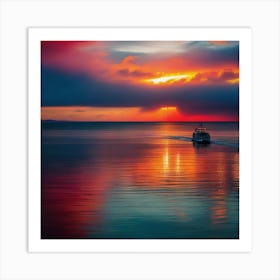 Sunset On The Water 15 Art Print