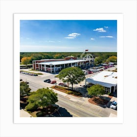 Outlet Georgia Community Mall Large Asphalt Car Drone Driving Southern City Infrastructur Art Print