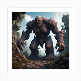 Stone Colossus of the Forgotten Realm Art Print