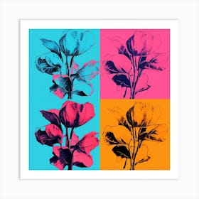 Andy Warhol Style Pop Art Flowers Cyclamen 2 Square Art Print