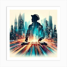 Dj In The City 4 Art Print