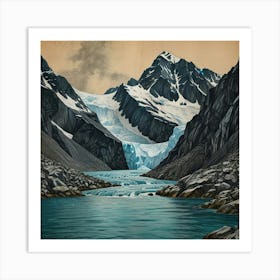 Glacier In New Zealand Art Print