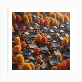 Miniature Village In Autumn Art Print