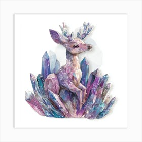 Deer With Crystals Art Print