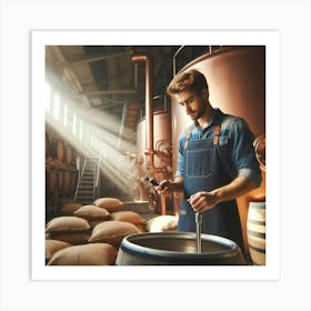 Man In A Brewery Art Print