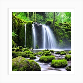 Waterfall In The Forest Art Print