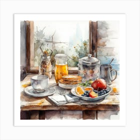 Breakfast At The Window Art Print