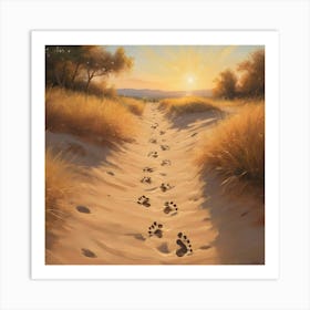 Footprints In The Sand Art Print