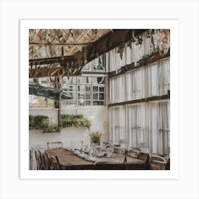 Dining Room In A Greenhouse Art Print