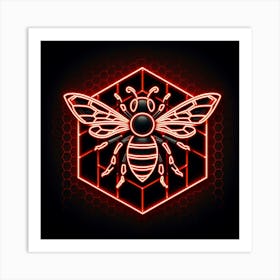 Neon Bee Art Print