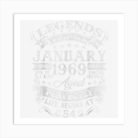 54 Yrs Old Vintage Legends Born January 1969 54th Birthday Art Print