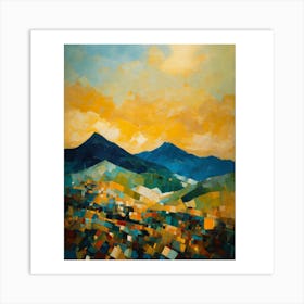 Sunset Over The Mountains 1 Art Print