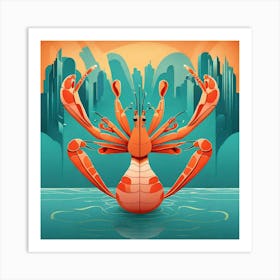 Lobster In The City Art Print