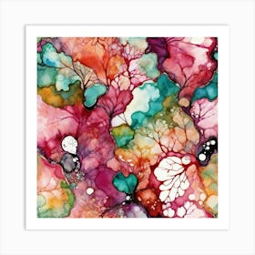 Abstract Fluid Fantasy: A Symphony of Color - 1 Art Print