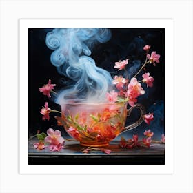 Tea Cup With Flowers 2 Art Print