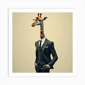 Flux Dev A Tall Slender Giraffe With A Gentle Calm Expression Art Print