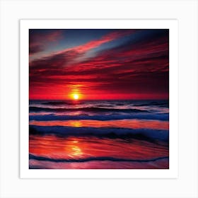 Sunset Over The Ocean 144 Art Print