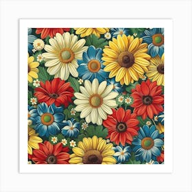 Daisy Pattern Art Print