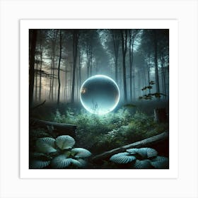 Sphere In The Forest 1 Art Print