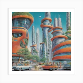 Futuristic City 145 Art Print