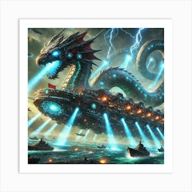 Thunder Serpent Command Vessel Fleet Command Interface Art Print